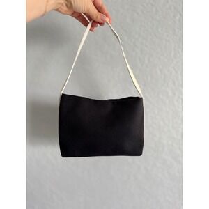 LAI Black Shoulder Baguette Bag made in Italy Purse‎ Minimalist Chic